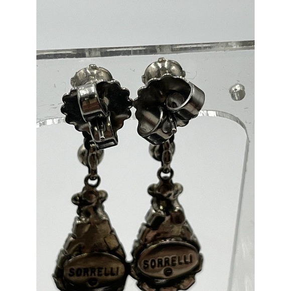 Sorrelli Beautiful‎ Vintage Black Crystal Silver Tone Dangle Earrings - Picture 9 of 15